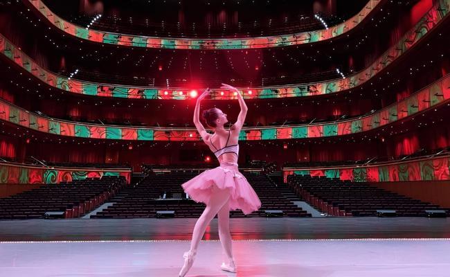 Buse alone on the Tobin Center stage facing empty seats
